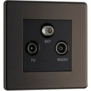 Bg Screwless Flat Plate Black Nickel TV / Coaxial Sockets TV, FM, Sat Socket