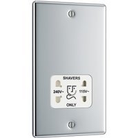 Bg Polished Chrome Dual Voltage Shaver Socket