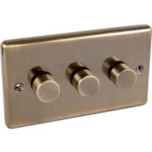 Wessex Antique Brass Dimmer Switch 3 Gang 250W