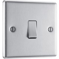 Bg Brushed Steel 10A Switch 1 Gang 2 Way