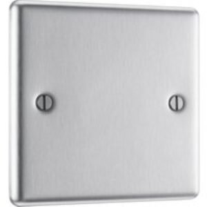 Bg Brushed Steel Blank Plate 1 Gang