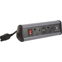 Powerdata Technologies Desktop Power Outlet 2 x Sockets + 2 x USB