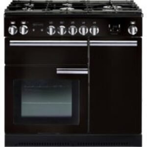 Rangemaster Professional Plus Dual Fuel Range Cooker 90cm Black with Chrome Trim - PROP90DFFGB/C