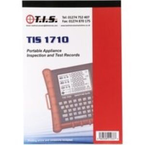 Tis TIS 1710 Test Certificate Book Portable Appliance Test