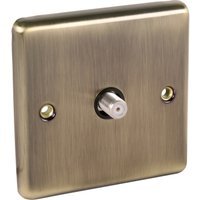United Electrical Products Ltd Antique Brass TV Point Satellite 1 Gang