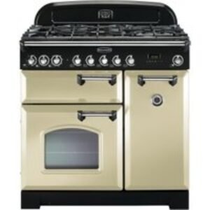 Rangemaster Classic Deluxe Dual Fuel Range Cooker 90cm Cream with Chrome Trim - CDL90DFFCR/C