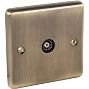 United Electrical Products Ltd Antique Brass TV Point 1 Gang