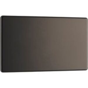 Bg Screwless Flat Plate Black Nickel Blank Plate 2 Gang