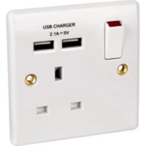 Bg 13A Low Profile Sp USB Switched Socket 1 Gang 2.1A