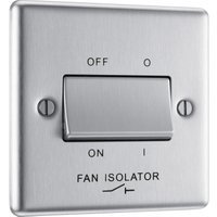 Bg Brushed Steel Fan Isolator Switch 10A 3 Pole