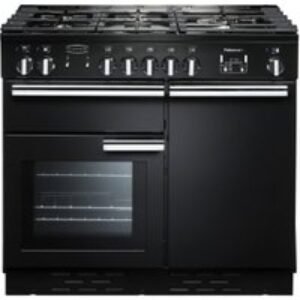 Rangemaster Professional Plus Dual Fuel Range Cooker 100cm Black with Chrome Trim - PROP100DFFGB/C