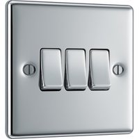 Bg Polished Chrome 10A Switch 3 Gang 2 Way