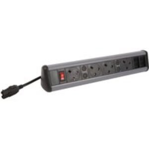 Powerdata Technologies Desktop Power Outlet 4 x Sockets + 2 x CAT6 Couplers