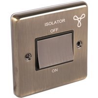 Wessex Antique Brass Fan Isolator 10A 3 Pole