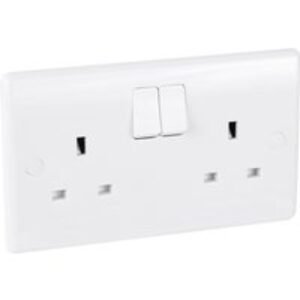 Bg 13A Low Profile Switched Socket 2 Gang Single Pole