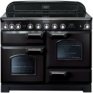 Rangemaster Classic Deluxe Induction Range Cooker 110cm Black with Chrome Trim - CDL110EIBL/C