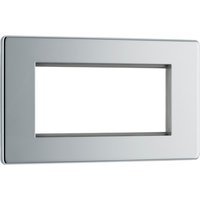 Bg Screwless Flat Plate Polished Chrome Data Plate 2 Gang 4 Module