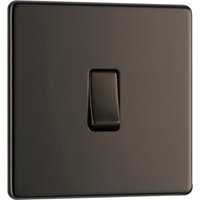 Bg Screwless Flat Plate Black Nickel 10AX Light Switch 1 Gang 2 Way