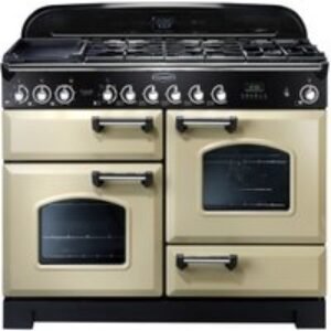 Rangemaster Classic Deluxe Dual Fuel Range Cooker 110cm Cream with Chrome Trim - CDL110DFFCR/C