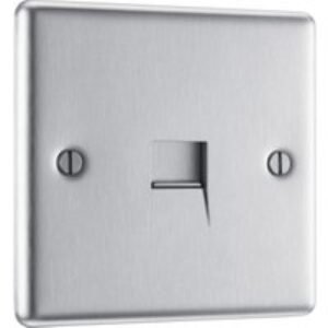 Bg Brushed Steel Telephone Socket Slave