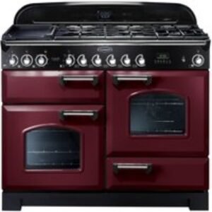 Rangemaster Classic Deluxe Dual Fuel Range Cooker 110cm Cranberry with Chrome Trim - CDL110DFFCY/C