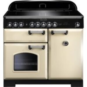 Rangemaster Classic Deluxe Induction Range Cooker 100cm Cream with Chrome Trim - CDL100EICR/C