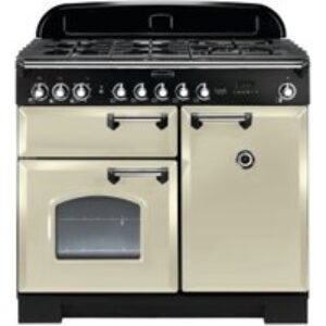 Rangemaster Classic Deluxe Dual Fuel Range Cooker 100cm Cream with Chrome Trim - CDL100DFFCR/C