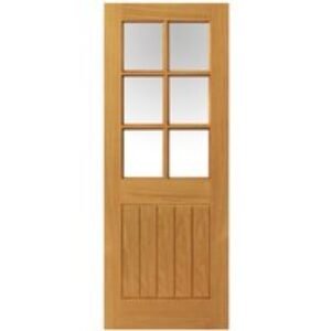JB Kind Internal Suffolk Cottage Style Prefinished 6 Light Glazed Door Thames Oak 1981 x 762 x 35mm