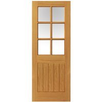 JB Kind Internal Suffolk Cottage Style Prefinished 6 Light Glazed Door Thames Oak 1981 x 686 x 35mm