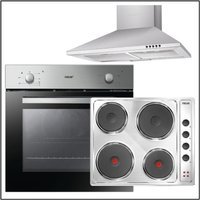 Neue 994535 Single Conventional OVEN, Electric Hob and Chimney Hood Pack