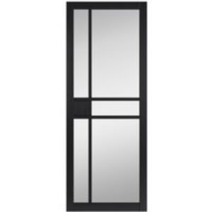 JB Kind City Interior Clear Glazed Door Art Deco Style Panels Black Painted Finish 1981 x 762 x 35mm