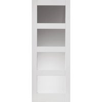 JB Kind Cayman 4 Light Clear Glazed White Primed Door 1981 x 762 x 35mm