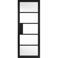 JB Kind Metro Interior Clear Glazed Door Ladder Style Panels Black Painted Finish 1981 x 838 x 35mm