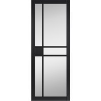 JB Kind City Interior Clear Glazed Door Art Deco Style Panels Black Painted Finish 1981 x 686 x 35mm