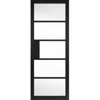 JB Kind Metro Interior Clear Glazed Door Ladder Style Panels Black Painted Finish 1981 x 686 x 35mm