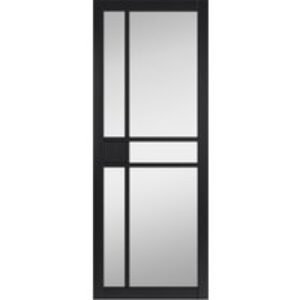 JB Kind City Interior Clear Glazed Door Art Deco Style Panels Black Painted Finish 1981 x 838 x 35mm