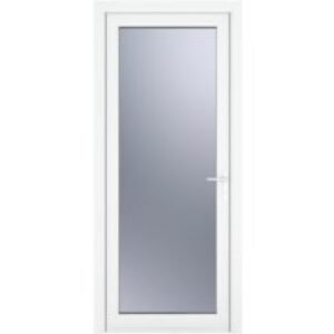 Crystal Single Door Full Glass Left Hand White Obscure 840 x 2090 x 70mm