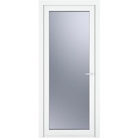 Crystal Single Door Full Glass Left Hand White Obscure 840 x 2090 x 70mm