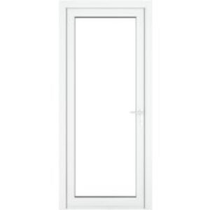 Crystal Single Door Full Glass Left Hand White Clear 840 x 2090 x 70mm