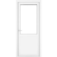 Crystal Single Door Half Glass Half Panel Right Hand White Clear 890 x 2090 x 70mm