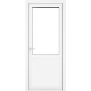 Crystal Single Door Half Glass Half Panel Right Hand White Clear 920 x 2090 x 70mm