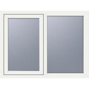 Crystal Upvc Window White A Rated Left Hand Side Hung Next to A Fixed Light 1190mm x 1190mm Obscure Glazing