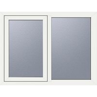 Crystal Upvc Window White A Rated Left Hand Side Hung Next to A Fixed Light 905mm x 965mm Obscure Glazing