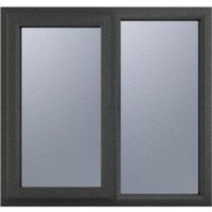 Crystal Upvc Window Grey 7016 External White Internal A Rated Left Hand Side Hung Next to A Fixed Light 1190mm x 965mm Obscure Glazing
