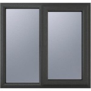 Crystal Upvc Window Grey 7016 External White Internal A Rated Right Hand Side Hung Next to A Fixed Light 905mm x 965mm Obscure Glazing