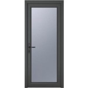 Crystal Single Door Full Glass Right Hand Grey 7016 External White Internal Obscure 920 x 2090 x 70mm