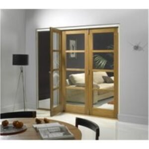 Jci Oak Veneer Shaker Folding Room Divider Door 2090mm