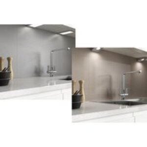 Alusplash 3050 X 610mm Double Sided Splashback Brushed Steel and Latte
