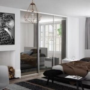 Spacepro Heritage 3 x White Frame Mirror Sliding Doors H2260 x W2692