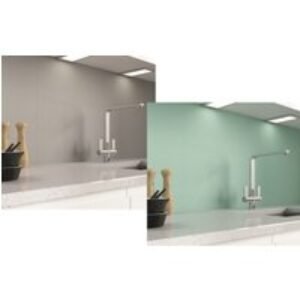 Alusplash 900 X 800mm Double Sided Splashback Green Mist and Smoked Ember